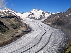 El glaciar Aletsch visto desde el sur