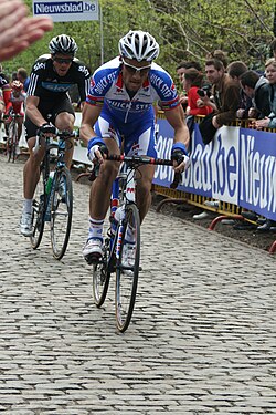 Tom Boonen en una carrera de pavé