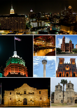 Vistas nocturnas y arquitectónicas de San Antonio