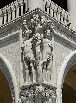 Adán y Eva en el Palacio Ducal de Venecia