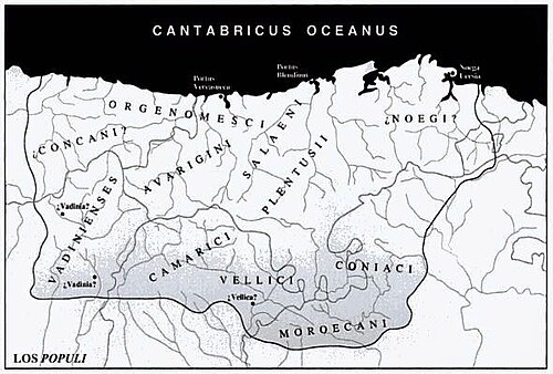 Mapa de las tribus cántabras prerromanas de origen celta
