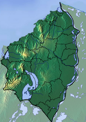 Mapa de ubicación de la Serranía de Piojó