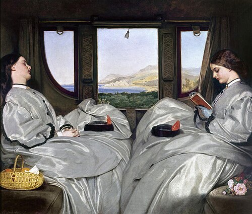 Compañeras de viaje, óleo de Augustus Egg