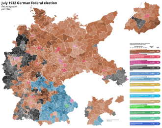 Representación gráfica de las elecciones federales de Alemania de julio de 1932