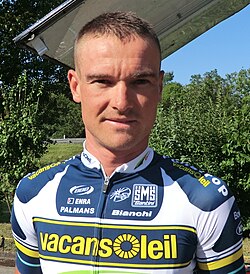 Serguéi Lagutín durante una competición ciclista