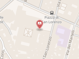 Mapa de ubicación de la Biblioteca Laurenciana