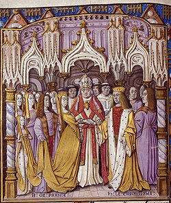 Ilustración del matrimonio de Enrique V y Catalina de Valois