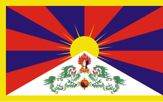 Representación de la bandera del Tíbet