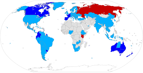 Mapa del estatus legal de la eutanasia en el mundo