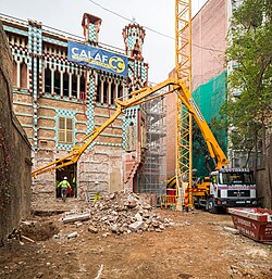 La Casa Vicens durante los trabajos de restauración