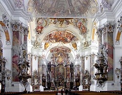 Interior de la basílica de Ottobeuren en Baviera