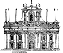 Proyecto de fachada de Pellegrino Tibaldi en el siglo XVI