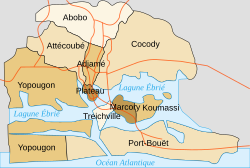 Mapa de las comunas de Abiyán