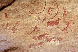 Caza de búfalos en Tassili n'Ajjer Argelia