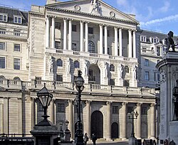 Edificio histórico del Banco de Inglaterra.
