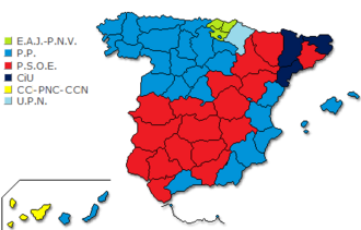 Mapa de resultados por partido