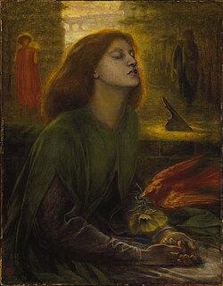 Beata Beatrix pintada por Rossetti en memoria de Elizabeth Siddal.