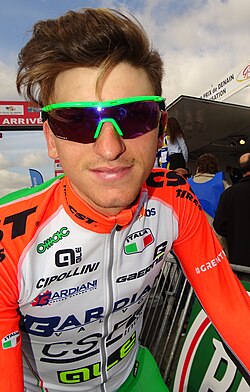 Giulio Ciccone en una competencia ciclista