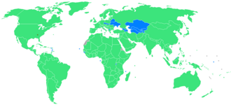 Mapa de países participantes en 1996