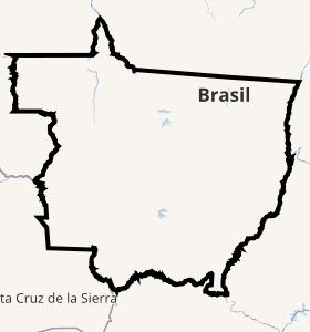 Mapa político y geográfico del estado de Mato Grosso en Brasil