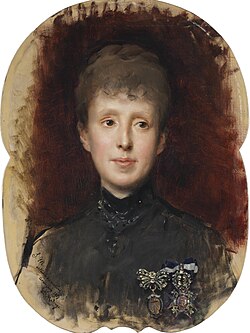 Retrato y mención a la reina María Cristina