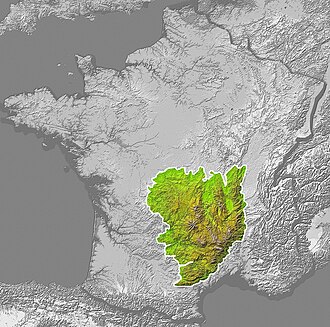 Mapa detallado y datos geográficos del Macizo Central.