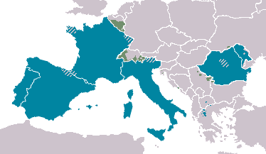 Mapa de la Europa latina