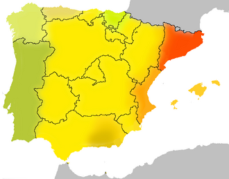 Mapa de distribución de las lenguas de signos en España