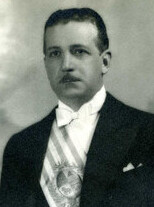 Alfredo Baldomir luciendo la banda presidencial