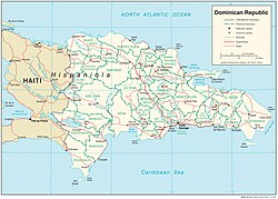 Mapa de la red vial dominicana
