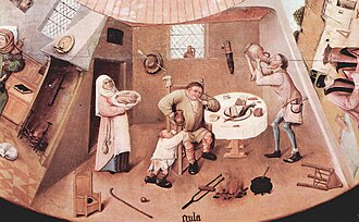 Representación del pecado de la gula