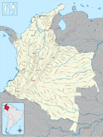 Mapa de localización del río Zulia en Colombia