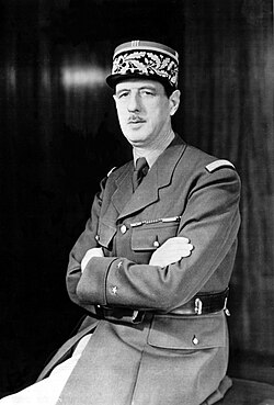 Charles de Gaulle durante un acto político oficial.