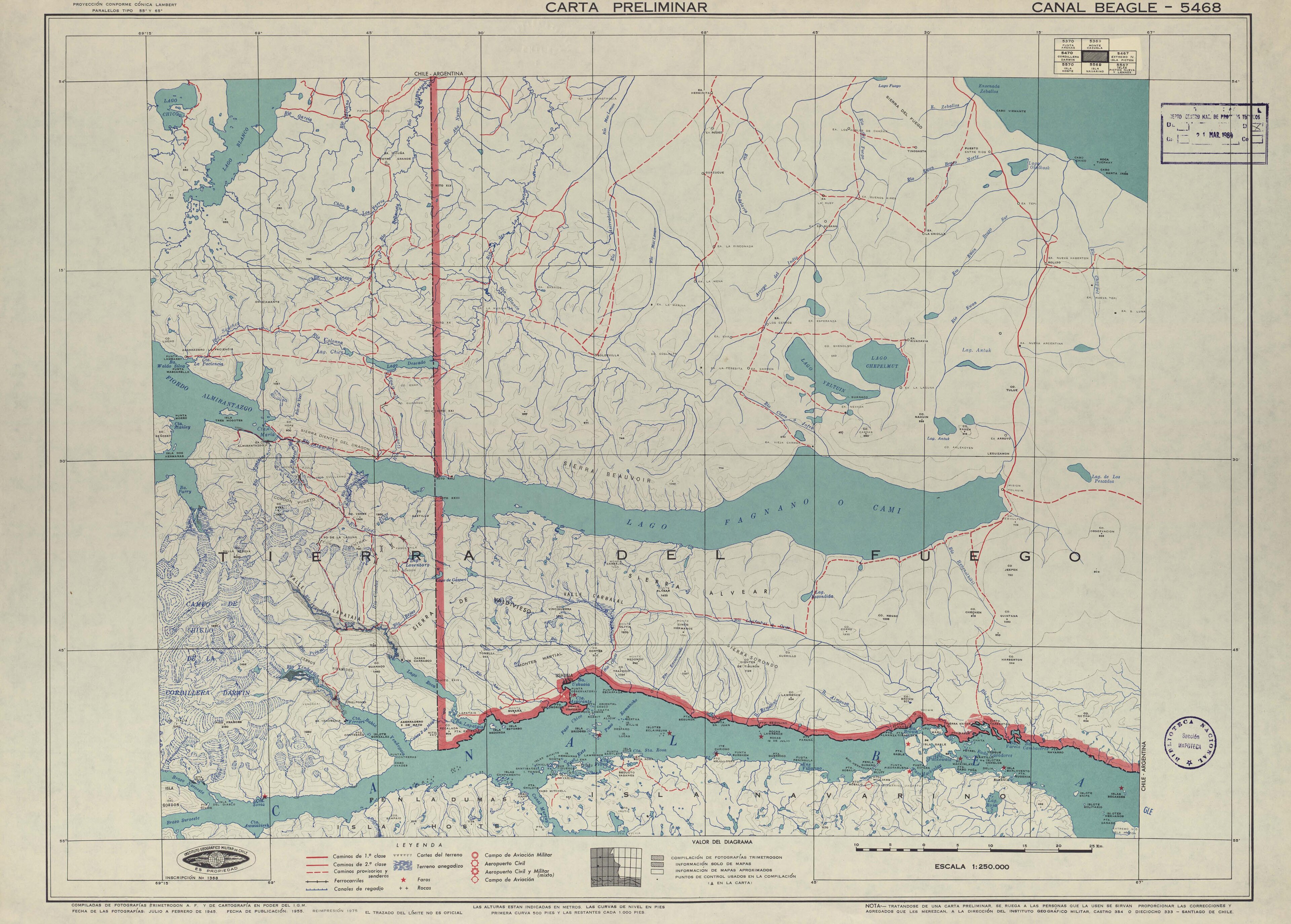 Mapa histórico de la zona de 1955