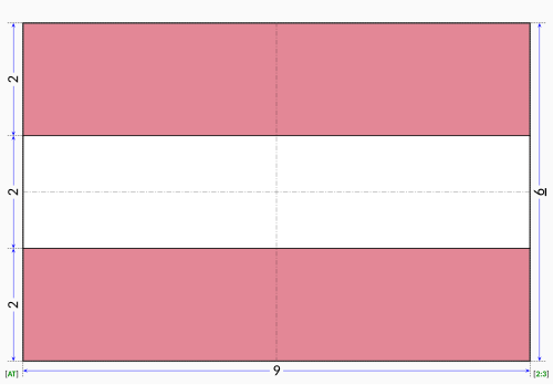 Esquema de construcción geométrica de la bandera