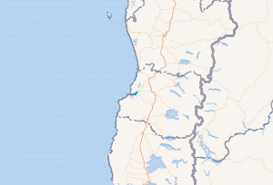 Mapa de localización de la cuenca hidrográfica del río Valdivia.