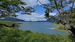 Paisaje de la bahía Lapataia en el parque nacional Tierra del Fuego