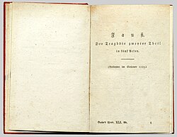 Primera edición de Fausto segunda parte
