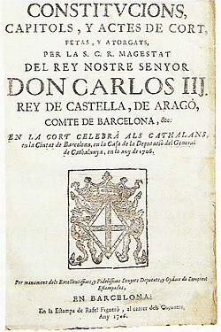 Actos de las Cortes de 1705