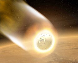 Recreación del aeroescudo de la sonda Mars Exploration Rover (MER)