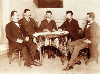 Firmantes del Tratado del Wisconsin, incluyendo a Benjamín Herrera y otros representantes.