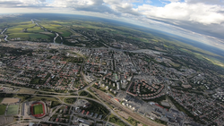 Vista aérea de la ciudad de Pori, Finlandia