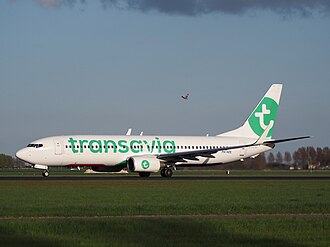 Avión Boeing de Transavia en tierra