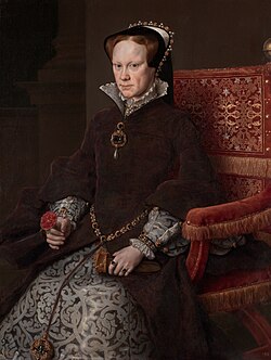 Famoso retrato de María Tudor realizado por Antonio Moro en 1554 y conservado en el Museo del Prado.
