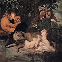 Pintura de Rómulo y Remo