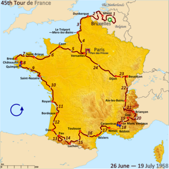 Ciclistas participantes en el Tour de Francia 1958