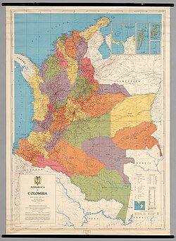 Mapa de la República de Colombia en el siglo XX