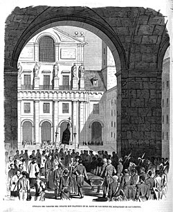 Entrada del cadáver del infante Francisco en el monasterio de El Escorial