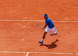 Rafael Nadal celebrando un triunfo en las pistas parisinas.