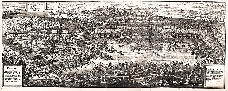 Plano histórico y representación táctica de la Batalla de Breitenfeld